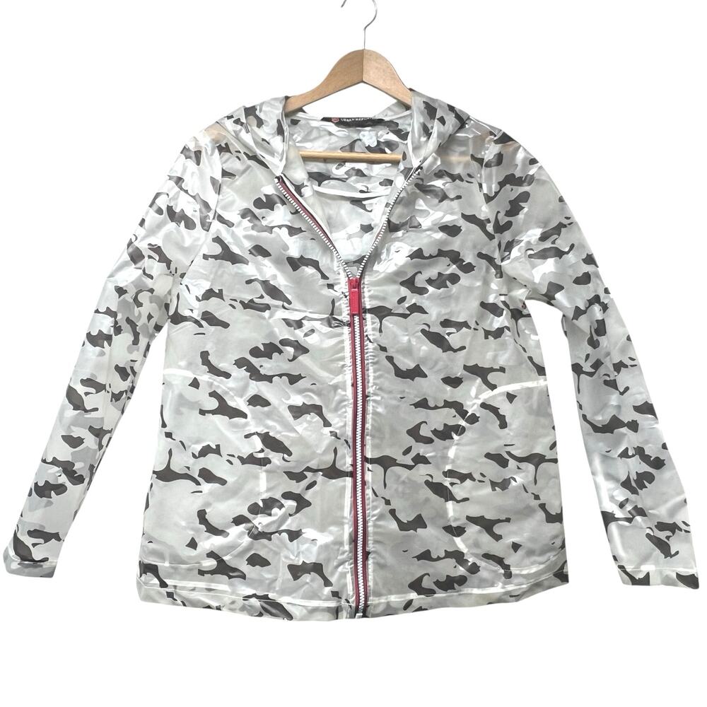Urban Republic Collection Raincoat Jacket Size Small Clear Camouflage Hooded